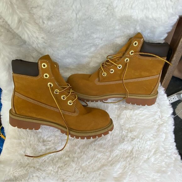 Timberland Premium leather 6 inch waterproof lace up boots wheat 5.5 - Picture 5 of 9